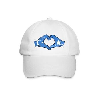 Uiguren Somalia Flagge Hände Herzform used - Baseballkappe - Weiß/Weiß - Vorne