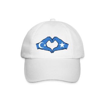 Uyghurs Somalia Flag Hands Heart Shape - Baseball Cap - white/white - Front