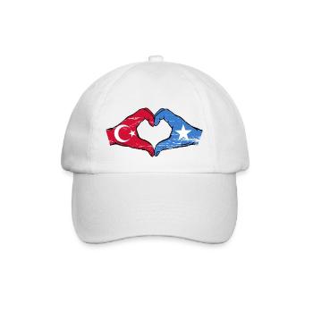 Turkey Somalia Flag Hands Heart Shape Used - Baseball Cap - white/white - Front