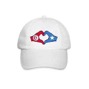 Tunisia Somalia Flag Hands Heart Shape - Baseball Cap - white/white - Front