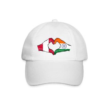 Peru India flag hands heart shape used - Baseball Cap - white/white - Front