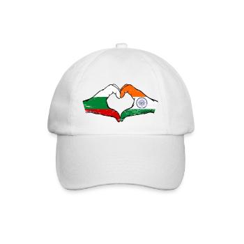 Bulgarie Inde Drapeau Mains Coeur Forme Utilisé - Casquette classique - blanc/blanc - Devant