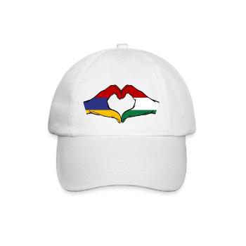 Armenia Hungary Flag Hands Heart Shape - Baseball Cap - white/white - Front