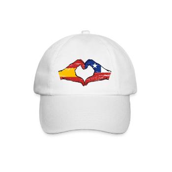 Spain Chile flag hands heart shape used - Baseball Cap - white/white - Front