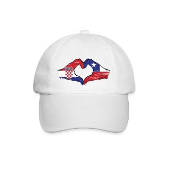 Croatia Chile flag hands heart shape used - Baseball Cap - white/white - Front