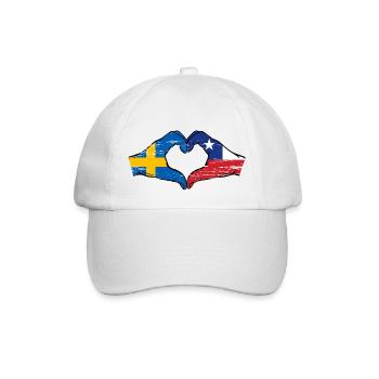 Sweden Chile flag hands heart shape used - Baseball Cap - white/white - Front