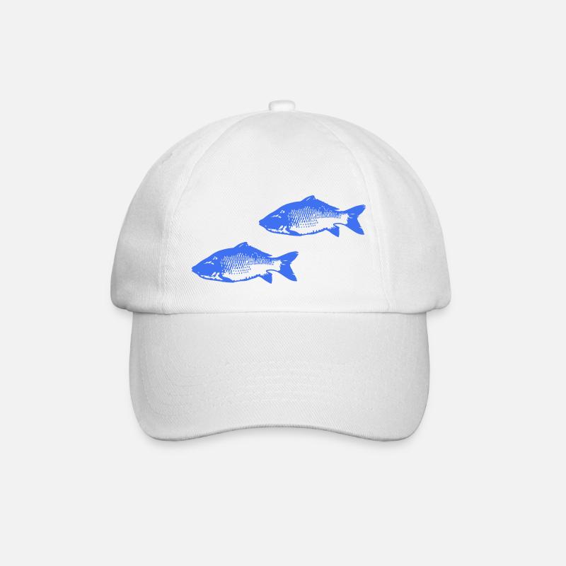 Fische - Baseballkappe - Weiß/Weiß
