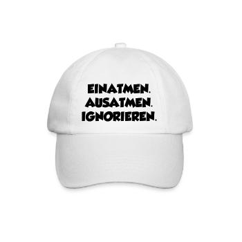 Lustiger Spruch Bild Witzig Humor Geschenkidee - Baseballkappe - Weiß/Weiß - Vorne