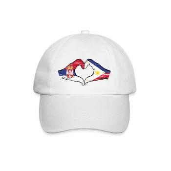 Serbie Philippines drapeau mains forme de coeur utilisé - Casquette classique - blanc/blanc - Devant