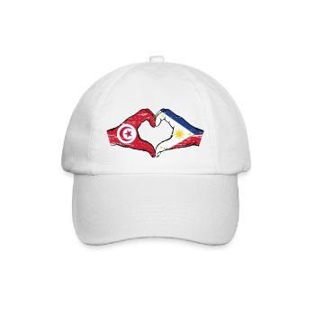 Tunisie Philippines Drapeau Mains Coeur Forme Utilisé - Casquette classique - blanc/blanc - Devant