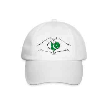 Drapeau pakistanais mains forme de coeur utilisé - Casquette classique - blanc/blanc - Devant