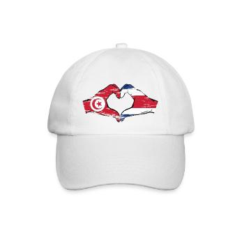 Tunisie Costa Rica drapeau mains forme coeur utilisé - Casquette classique - blanc/blanc - Devant