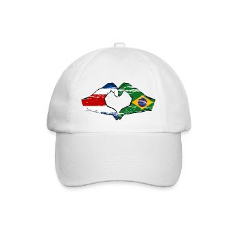 Costa Rica Brésil Drapeau Mains Coeur Forme Utilisé - Casquette classique - blanc/blanc - Devant