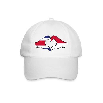 Costa Rica Indonesien Flagge Hände Herzform used - Baseballkappe - Weiß/Weiß - Vorne