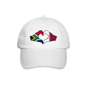 Afrique du Sud Qatar drapeau mains forme coeur - Casquette classique - blanc/blanc - Devant