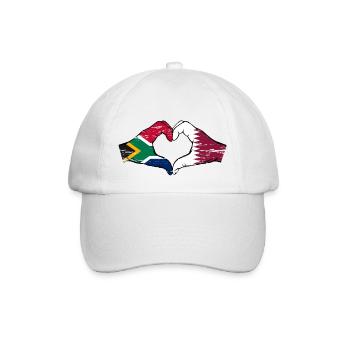 Afrique du Sud Drapeau Qatar mains forme de coeur utilisé - Casquette classique - blanc/blanc - Devant