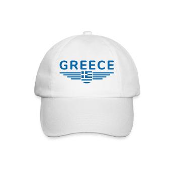 Ich liebe Griechenland Fan, Design T-Shirt Outfit - Baseballkappe - Weiß/Weiß - Vorne
