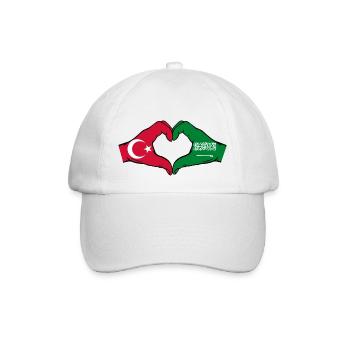 Turquie Arabie Saoudite Drapeau Mains Coeur Forme - Casquette classique - blanc/blanc - Devant