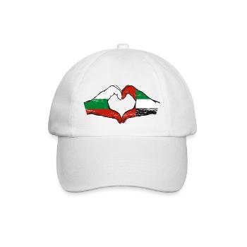 Bulgaria United Arab Emirates Flag Heart - Baseball Cap - white/white - Front