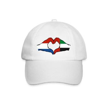 Holland United Arab Emirates Flag Heart - Baseball Cap - white/white - Front