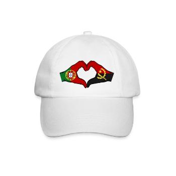 Portugal Angola Flagge Hände Herzform - Baseballkappe - Weiß/Weiß - Vorne