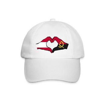 Österreich Angola Flagge Hände Herzform - Baseballkappe - Weiß/Weiß - Vorne