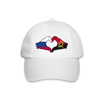 Russland Angola Flagge Hände Herzform - Baseballkappe - Weiß/Weiß - Vorne