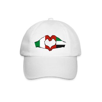 Italy United Arab Emirates Flag Heart - Baseball Cap - white/white - Front
