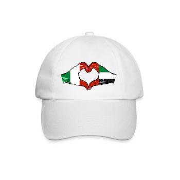 Italy United Arab Emirates Flag Heart - Baseball Cap - white/white - Front