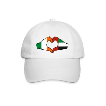 Ireland United Arab Emirates Heart - Baseball Cap - white/white - Front