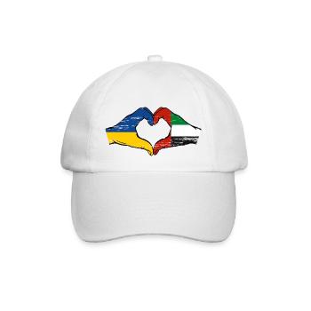 Ukraine United Arab Emirates Heart - Baseball Cap - white/white - Front