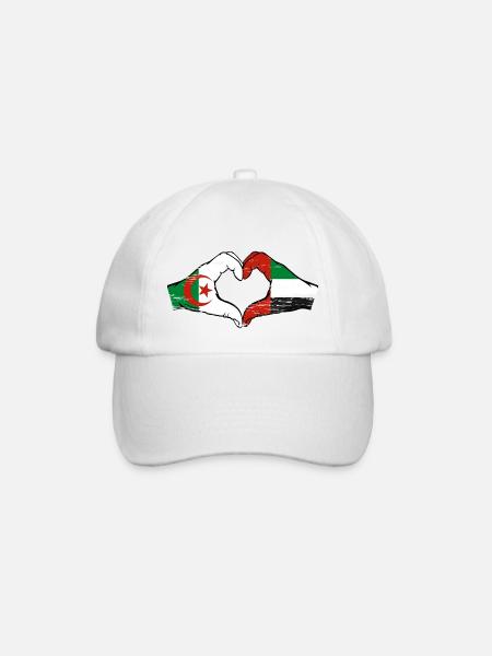 Algérie Émirats Arabes Unis Drapeau Coeur - Casquette classique - blanc/blanc