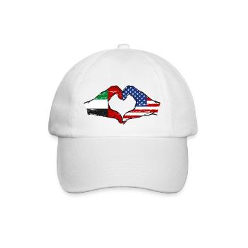 Émirats arabes unis États-Unis Drapeau Coeur - Casquette classique - blanc/blanc - Devant