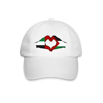 United Arab Emirates Palestine Heart - Baseball Cap - white/white - Front