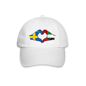 Sweden United Arab Emirates Flag Heart - Baseball Cap - white/white - Front