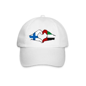 Finnalnd United Arab Emirates Flag Heart - Baseball Cap - white/white - Front
