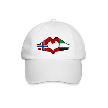Norway United Arab Emirates Flag Heart - Baseball Cap - white/white - Front