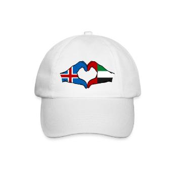Iceland United Arab Emirates Flag Heart - Baseball Cap - white/white - Front