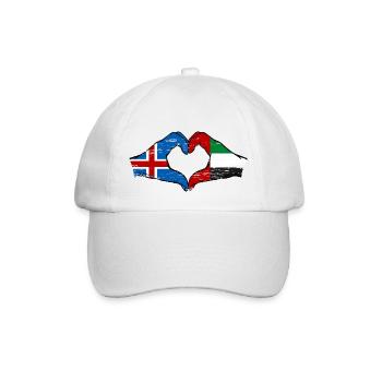 Iceland United Arab Emirates Flag Heart - Baseball Cap - white/white - Front