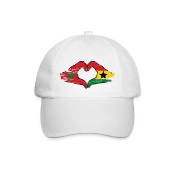 Drapeau du Maroc Ghana mains forme de coeur utilisé - Casquette classique - blanc/blanc - Devant