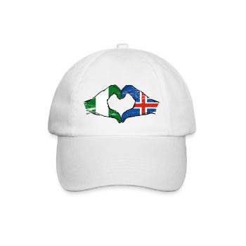 Drapeau de l’île du Nigeria mains forme de coeur utilisé - Casquette classique - blanc/blanc - Devant