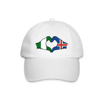Drapeau de l’île du Nigeria mains forme de coeur - Casquette classique - blanc/blanc - Devant