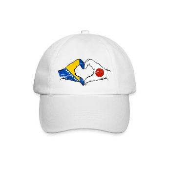Bosnie Japon drapeau mains forme de coeur utilisé - Casquette classique - blanc/blanc - Devant