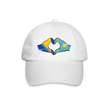 Bosnie Kazakhstan drapeau mains forme de coeur utilisé - Casquette classique - blanc/blanc - Devant