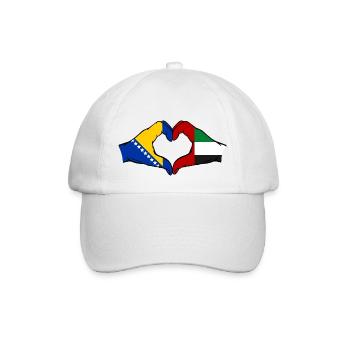 Bosnia United Arab Emirates Flag Hands - Baseball Cap - white/white - Front