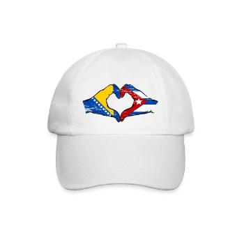 Bosnie Cuba drapeau mains forme de coeur utilisé - Casquette classique - blanc/blanc - Devant