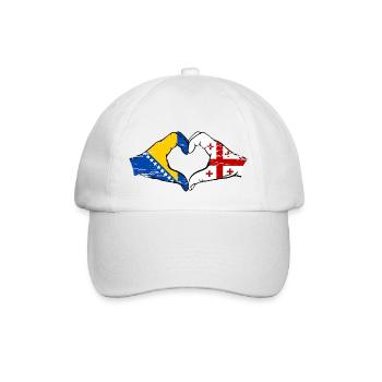 Bosnie Géorgie drapeau mains forme de coeur utilisé - Casquette classique - blanc/blanc - Devant