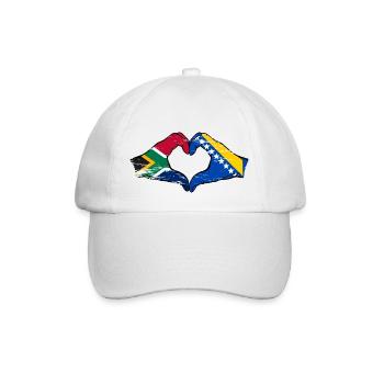 Afrique du Sud Drapeau Bosnie mains forme de coeur utilisé - Casquette classique - blanc/blanc - Devant