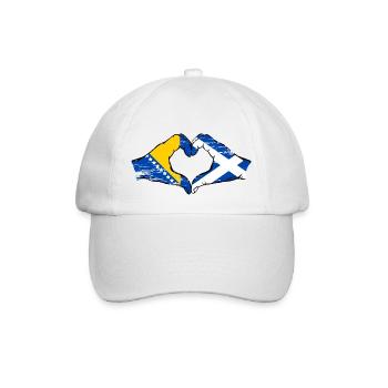 Bosnia Scotland flag hands heart shape used - Baseball Cap - white/white - Front