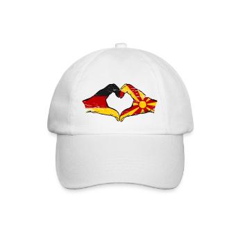 Germany Macedonia Flag Hands Heart Shape Used - Baseball Cap - white/white - Front